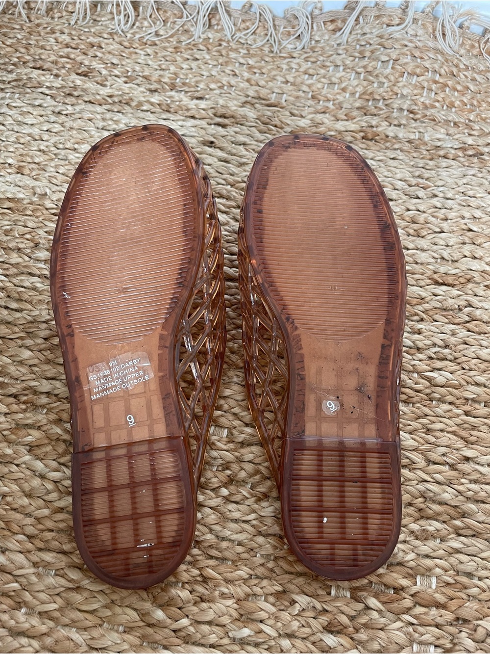 Brown Woven Jelly Mules Slip On Flats Size 9 - Picture 5 of 8